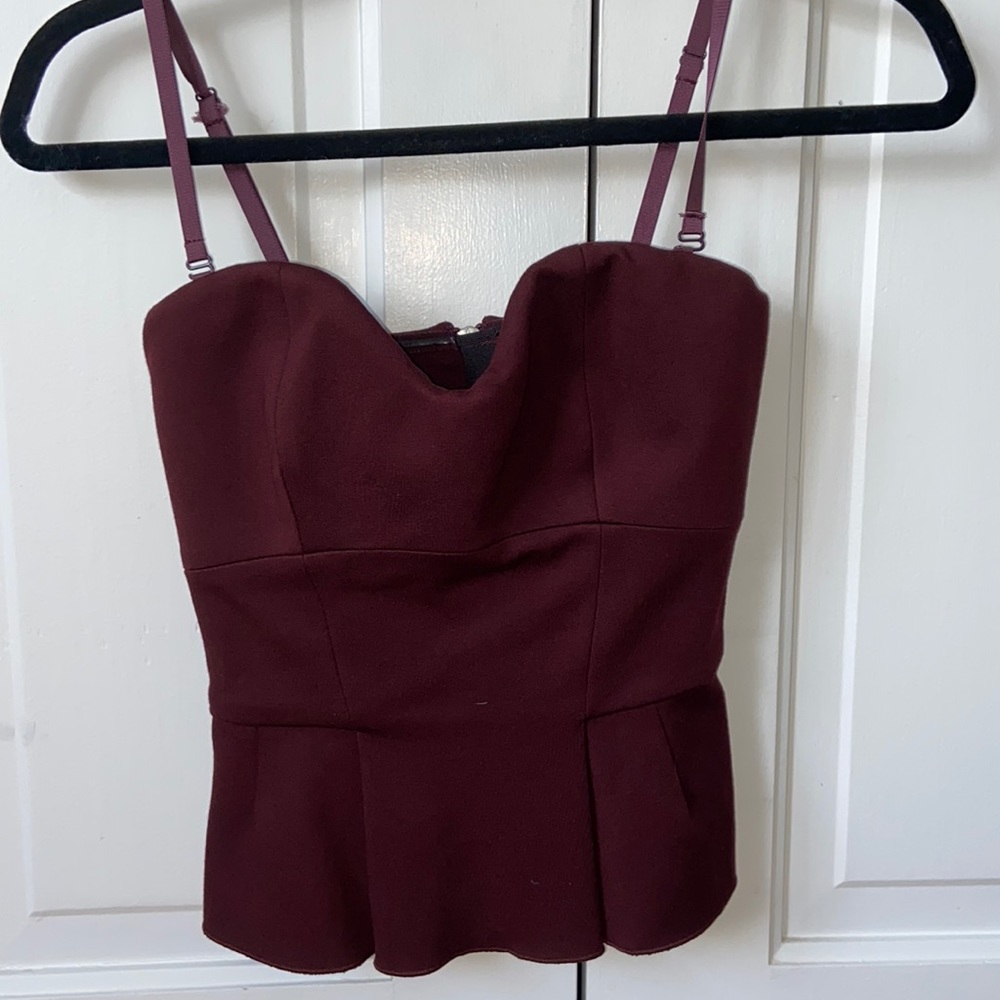 Red peplum top